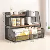 Estante de Exhibición Estante de Almacenamiento de Escritorio Estante para Snacks de Encimera de Mesa de Comedor de Cocina Organizador Multicapa Caja para Bolsitas de Té Soporte para Tazas de Mesa de Centro