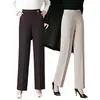 Pantalones de mamá elegantes hechos a medida, nueva colección otoño/invierno, mezcla de lana, tiro medio, corte holgado, talla grande, para mujeres de mediana edad y mayores