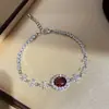 Xiaohongshu Mais Vendido Pulseira Flor Zircônia Losango Luxo Leve Toque de Alto Padrão Estilo Mori Versátil Exquisite Joia de Mão Atacado