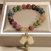 Pulseras de Turmalina de Colores y Geniales, Pulseras con Colgante de Flor de Muguete de Lujo Ligero de Nicho, Regalos Exquisitos para Novias y Mejores Amigas
