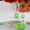 Botella de Vidrio con Flores Secas Botella de los Deseos Colgante Mini Hecho a Mano Llavero Colgante para Pulsera Material Flor Eterna Botella a la Deriva