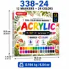 ¡Guau, set de marcadores acrílicos de doble punta de 24 colores para manualidades, pintura y graffiti en madera, piedra, cerámica, suministros de arte