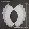 J04 Bai Xi Moda Estilo Coreano Algodón Blanco Bordado Cuello Grande DIY Organza Cuello de Muñeca Desmontable Ropa Cuello Falso
