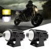 Faro reflector universal para motocicleta y coche eléctrico LED bicolor pequeña pistola de acero haz lejano y cercano uno superbrillante suministros automotrices