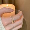 Diseño Nicho Anillo de Letra Exquisito de Alta Gama con Perla para Mujer 2023 Nuevo Anillo Abierto Ajustable de Moda para el Dedo Índice