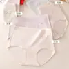45-70 kg Algodón puro simple corte medio casual estampado suave amigable con la piel cómodo transpirable calzones para mujer