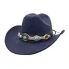 Aliexpress Amazon Sombrero de Vaquero de Gamuza Suave para Hombre y Mujer Ala Ancha Bombín Sombrero de Jazz Sombrero de Caballero Yzdjp047