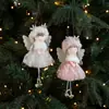 Nuevo Colgante de Peluche Navideño con Astas de Reno y Ángel Niña Colgante para Árbol de Navidad Muñeca Creativa Colgante Decorativo