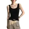 8120 nuevo chaleco de hombros anchos con capa interior cepillada para otoño/invierno, con copas de sujetador integradas y copas de látex, top térmico de manga larga ajustado para mujer