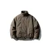 Crowd City Chaqueta de Trabajo Retro Americana con Botones y Cuello Alto Chaqueta de Vuelo Invierno Algodón Ropa de Abrigo de Algodón para Hombre Y606