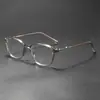 Gafas Planas Cuadradas de Negocios Casuales y de Moda Templo con Empalme de Metal Montura de Gafas Decorativa Diaria Wm86132