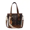 Versión Coreana de Bolso Cubo Portátil de Moda Clásico Estampado de Gama Alta Estilo Nicho Temperamento para Mujer Estilo Viajero Bolso Cruzado
