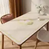 Mantel individual de textura de cuero sintético impermeable y a prueba de aceite con estampado floral estilo Ins, mantel de PVC para uso doméstico, protector de mantel