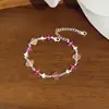 Charme floral claro e elegante! Pulseira ajustável de flor de zircônia, pulseira estilo ins coreano, luxo leve, toque de alta qualidade, joia versátil