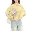 Chamarra Cortavientos de Trabajo Color Amarillo Crema para Mujer Primavera y Otoño 2025 Nuevo Diseño Reductor de Edad Top de Chaqueta Larga de Manga Larga de Nicho