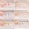 Aretes de Tachuela Flor de Cinco Pétalos con Perlas Doradas Mini Iridiscentes para Atuendos de Niñas Arete para el Trayecto Diario Estilo de Temperamento Suave