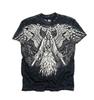 2024 transfronterizo Europa y Estados Unidos nueva camiseta alas cabeza de calavera estampado alta calle cuello redondo manga corta directo de fábrica caliente