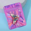 Bolsa con cierre hermético láser a color Bolsa de almacenamiento para aretes de joyería bolsa mágica de color translúcido bolsa de hueso Yin y Yang bolsa arcoíris