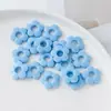 Cuentas de flor hueca en colores macarrón, accesorios para colgante de bolso, accesorios DIY para llavero, cuentas sueltas para cadena de teléfono acrílica