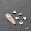 Diamante decorativo para uñas rectangular de ángulo recto de 4x6 mm, joyería de diamantes de fondo puntiagudo, cubo de azúcar de roca, vidrio de azúcar, Súper Flash, rojo de internet, diamante decorativo para uñas