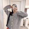 25 Otoño y Primavera Nuevo Suéter Chaqueta de Lana Tejido a Mano de Ganchillo Coreano Retorcido Retro, Suelto y Versátil para Mujer