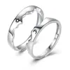 Anel de casal um par de anéis masculinos e femininos simples moda temperamento coreano anel de zircônia coroa anel de diamante de simulação aberto para casamento