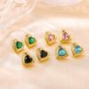 Pendientes colgantes de amor con diseño de nicho estilo Ins, de acero inoxidable, con diamantes en forma de corazón, pendientes avanzados al por mayor