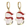 Pendientes de Aleación Personalizados de Navidad Transfronterizos Sombrero de Navidad Estrella Colorida Punto Diamante Árbol de Navidad Alce Hombre de Jengibre Pendientes