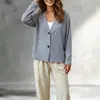Coleção Outono 2026 da Amazon: Novo Cardigã Feminino de Botões com Decote V, Corte Solto, Manga Longa, Estilo Europeu e Americano, Roupa Externa Casual