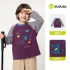 100% AlgodãoCamiseta Infantil Família Dudu Meninos Meninas Tops Puro Algodão Roupa Base para Bebê Outono Roupa Infantil