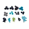Venta Caliente de AliExpress 78 Piezas Flores de Tela Hechas a Mano Azul Lago Azul Zafiro Mezclado Pegatinas Traje para Zapatos y Sombreros DIY Accesorios para Ropa