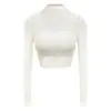 Ropa de Yoga para Mujer, Ropa Deportiva de Fitness Falsa de Dos Piezas con Malla y Almohadillas en el Pecho, Tops de Ropa de Entrenamiento Deportiva para Exteriores de Pilates de Manga Larga