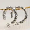 Pendientes de Acero Inoxidable 18K Transfronterizos de Amazon Que No Se Desvanecen, Pendientes Retorcidos de Diseño Geométrico de Nicho Normcore para Mujer