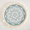 Mantel Individual Redondo Estilo Bohemio Mantel Individual Tejido de Algodón Mantel Individual con Borlas Estampado de Tela Decorativo para el Hogar Aislamiento Térmico