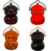 Lámpara de muñeca de calabaza de Halloween, linterna de juguete para niños, calabaza portátil de doble capa, lámpara de cara sonriente naranja y negra