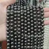 Contas Soltas de Pérola Imitação, Contas de Concha Preta, Contas Redondas, Contas Pretas Galvanizadas, Acessórios para Joias DIY, Produtos Semi-Acabados no Atacado