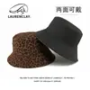 Sombrero de Pescador con Estampado de Leopardo para Mujer Otoño e Invierno, Sombrero Casual para Exteriores con Protección Solar, que Afina el Rostro