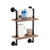 Estante flotante de baño con tubería industrial transfronteriza, estantería de escalera de madera rústica, estantería de madera rústica montada en la pared, decoración para sala de estar