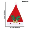 Sombrero de Navidad con Cuernos de Brillo para Adultos, Lazo, Copo de Nieve, Sombrero de Terciopelo Rojo, Regalo de Navidad, Sombrero de Reno de Dibujos Animados con Cuernos