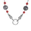 Collar de ágata con doble pez esmaltado cloisonné para mujer, estilo chino tailandés, plata envejecida, epoxi, artesanía retro, cadena de suéter personalizada