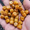 Corte directo imitación cera de abeja estilo antiguo cuentas sueltas naranja-amarillo cuentas de barril de cera de abeja antigua columna recta Lu Lutong cuentas espaciadoras accesorios para joyería cuentas