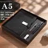 Conjunto de Caixa de Presente para Notebook de Alta Qualidade com Logotipo Personalizável, Estilo Executivo, Caderno Simples e de Alta Qualidade, Caneta, Pen Drive USB, Caderno