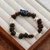 Pulsera de Grano de Café de Cerámica Jingdezhen, Refrescante y que no se decolora, Joyería de Alta Gama para Mujer, Accesorio Versátil de Nuevo Estilo Chino, Mayoreo