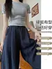 Calça de maternidade verão roupa externa 2026 nova calça de linho sem suporte para a barriga reta solta confortável casual calça de perna larga