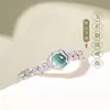 Anillo de Moneda de Jade y Cobre para Mujer, Moda de Lujo Ligero, Diseño Único y Exquisito, Sensación de Alta Gama, Anillo para Dedo Índice Estilo Chino Nuevo