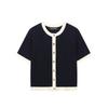 Comércio Exterior Atacado Roupas Europeias e Americanas Moda Verão Gola Redonda Manga Curta Tricô Top + Conjunto Saia Tricô D6255429