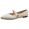Zapatos Mary Jane de mujer con punta fina, nueva colección otoño 2026, piel suave estilo francés, elegantes y chic, con suela blanda y apertura poco profunda, zapatos planos