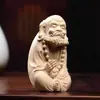 Ciprés Sabiduría Bodhidharma Maestro de Meditación Adorno Tallado en Madera Zen Chino Sala de Estar Hogar Artesanía de Tallado en Madera Maciza