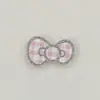 Lindo Cuadros con Borde Plateado Cabeza de Gato KT Lazo Accesorios Acrílicos Adorno para el Cabello DIY Funda para Teléfono Móvil Agujero Decorativo Zapatos