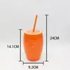 Tazas de Paja Serie Frutas de Verano Se Pueden Personalizar Según la Imagen, Soporte para Diseño Personalizado de Vasos de Plástico de Forma Especial para Publicidad y Promoción